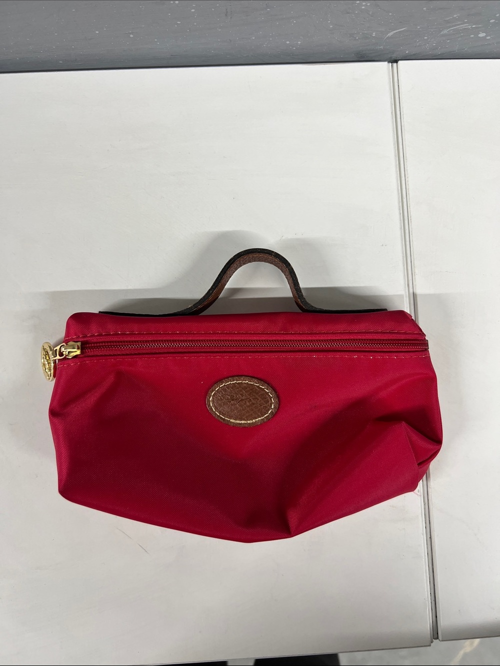 Longchamp Pink Top-Handle Cosmetic Pouch